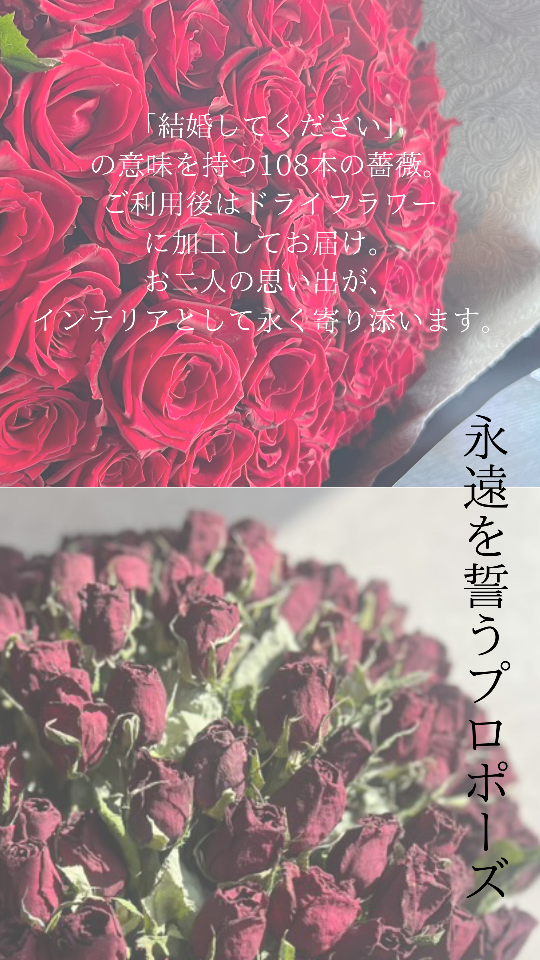 108本の薔薇の花束