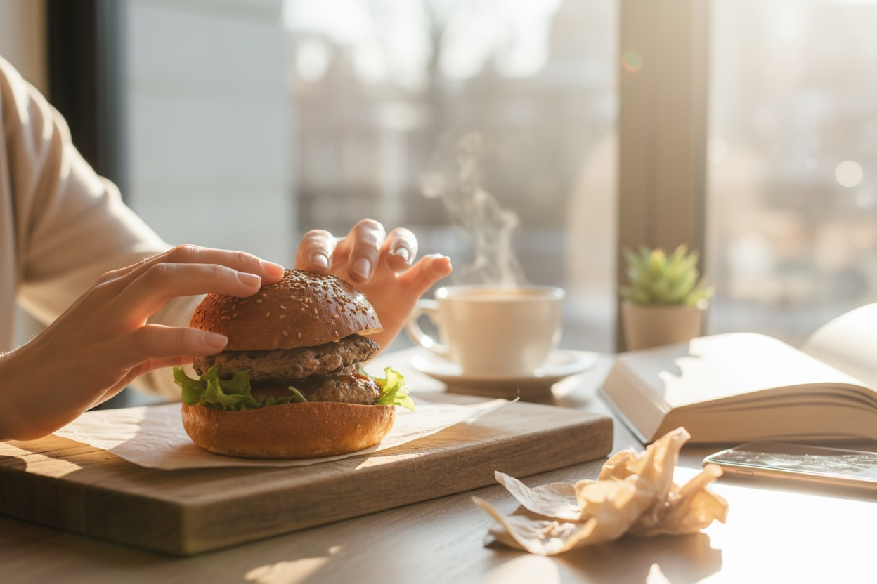 予約制バーガーの仕上がり